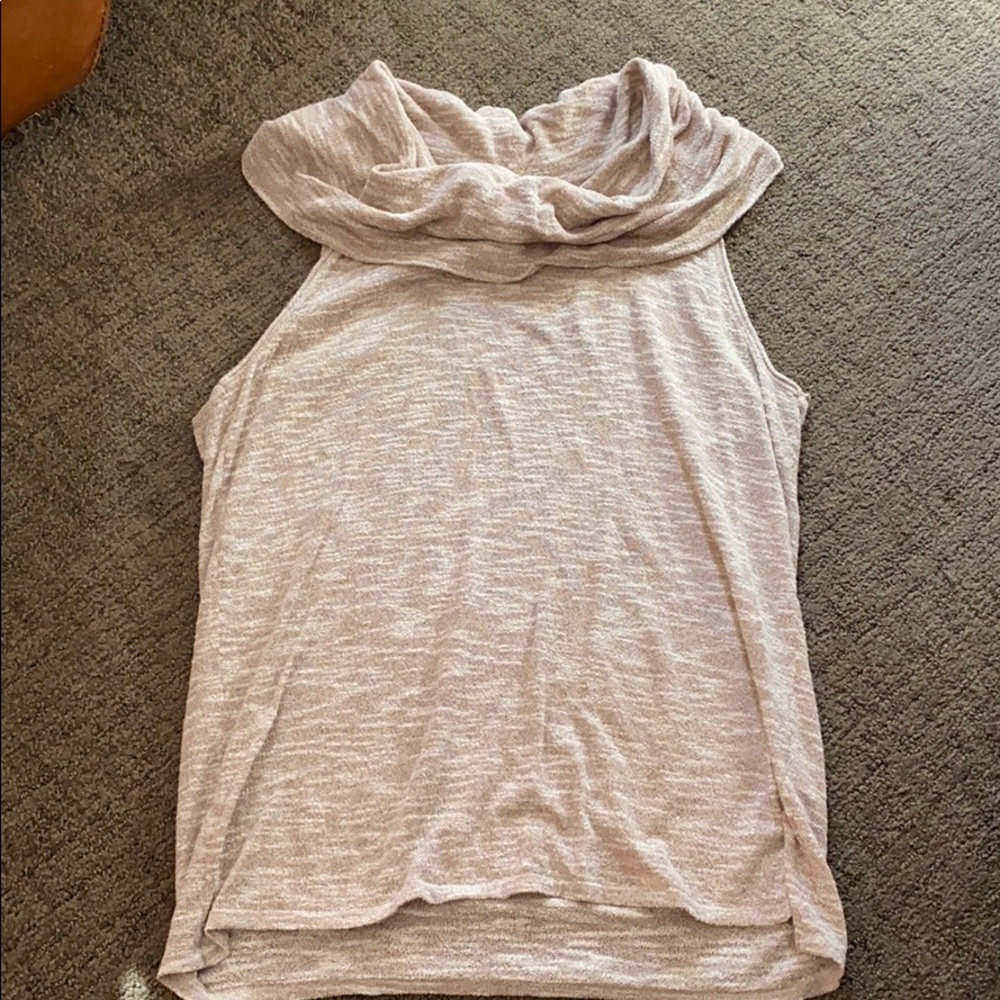 Sleeveless cowl neck light weight sweater